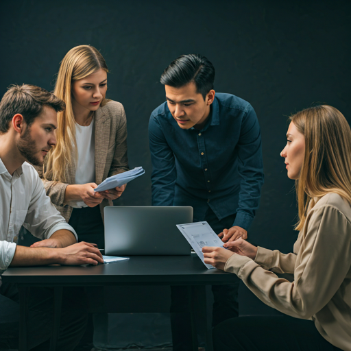 Team collaborating on client reviews